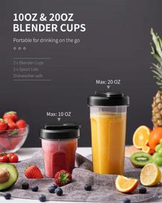 img 1 attached to 🥤 SHARDOR Personal Blender for Shakes and Smoothies - 3 Speed Juice Blender with 20Oz & 10Oz Blender Bottles - Ideal for Ice, Smoothie, Milkshake - 300W Silver Blend