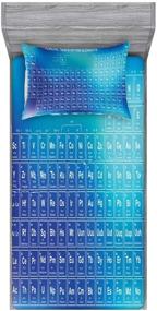 img 3 attached to Modern Chemistry Element Table Design Twin Bedding Set in Blue Aqua - Ambesonne Science Fitted Sheet & Pillow Sham Set