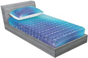 img 2 attached to Modern Chemistry Element Table Design Twin Bedding Set in Blue Aqua - Ambesonne Science Fitted Sheet & Pillow Sham Set