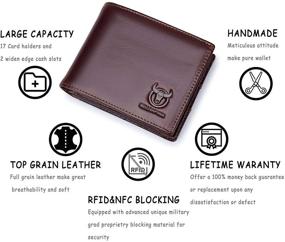 img 1 attached to 🔒 Bifold Leather Wallet with Enhanced RFID Blocking