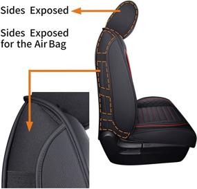 img 1 attached to Aierxuan Toyota Tundra Car Seat Covers Full Set Custom Fit 2008-2022 Crewmax Double Cab Truck Pickup - Waterproof Leather Seat Cushions, Split Bench 40/60 - Black-Red (Full Set)