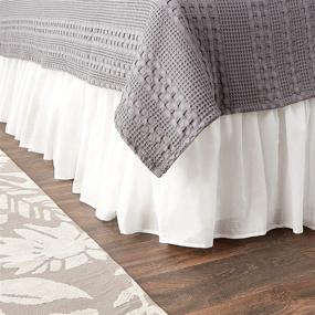 img 4 attached to 🛏️ White Greenland Home Cotton Voile Dust Ruffle: 15-inch Length - Elegant and High-Quality