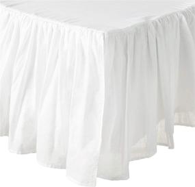img 1 attached to 🛏️ White Greenland Home Cotton Voile Dust Ruffle: 15-inch Length - Elegant and High-Quality