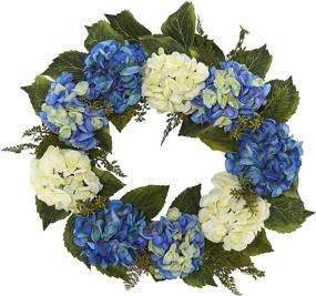 img 3 attached to 🌸 Enhanced Natural Hydrangea Wreath, 24 Inches