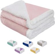 👶 pink baby blanket for girls and boys - 40x50, premium flannel fleece with sherpa - soft, plush, and warm - ideal for couch and bed logo