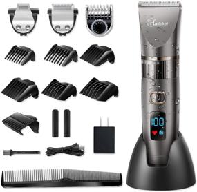 img 4 attached to 🔌 Hatteker Mens 3 in 1 Cordless Beard Trimmer & Hair Clipper Kit - Waterproof Grooming Tool for Men