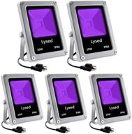 🌈 lysed 5 pack 10w led blacklight flood lights with plug - outdoor ip66 waterproof for dance party, glow in the dark, stage lighting, body paint, fluorescent poster, neon glow логотип