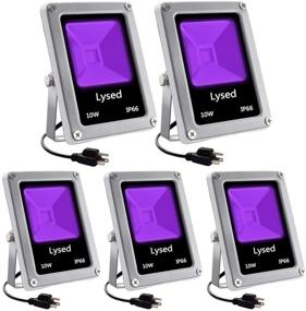 img 4 attached to 🌈 Lysed 5 Pack 10W LED Blacklight Flood Lights with Plug - Outdoor IP66 Waterproof for Dance Party, Glow in The Dark, Stage Lighting, Body Paint, Fluorescent Poster, Neon Glow