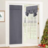 ryb home blackout door curtain - enhance privacy and insulate with tricia door window curtains for christmas decor - 🚪 perfect for patio french doors, front doors, sidelights - tie up shade included - gray, 1 panel, w26 x l69 inch logo