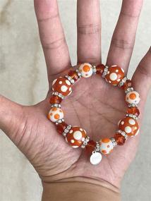 img 3 attached to Fashionably Cute: Linpeng PD-09 Fiona Hand Painted Polka Dots Glass Beads Stretch Bracelet