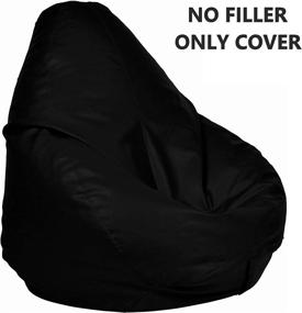 img 3 attached to 🪑 Ample Decor Bean Bag Cover for Kids and Teens - Super Soft & Durable - Indoor Use - Solid Black Color (Filling not Included)