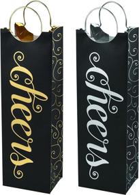 img 4 attached to 🍷 Cakewalk Marketplace Single Bottle Wine Bags in Black, Silver, and Gold – Perfect for Gifting