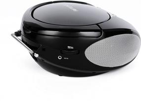 img 1 attached to 🎧 Black Riptunes Portable CD Player with AM FM Radio - Boom Box with Aux Line-in