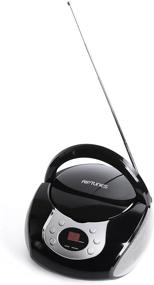 img 2 attached to 🎧 Black Riptunes Portable CD Player with AM FM Radio - Boom Box with Aux Line-in