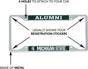 img 1 attached to «Официальная лицензированная рамка для автомобильного номерного знака MSU Spartans Go Green Metal — идеально подходит для передней или задней части автомобиля — идеально для выпускников Спартанского университета».