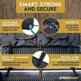 img 2 attached to 🚲 SPORTOURO Tailgate Bike Pads for Trucks - 5-Bike Rack with PVC Top, Flannel Bottom, Zipper Pockets and Secure Combo Lock for Truck Tailgates - Bike Blanket Tailgate Cover