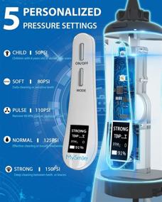 MySmile Powerful Cordless Water Dental Flosser, Portable Oral Irrigator with OLED Display 5 Modes 8 Replaceable Jet Tips, Black