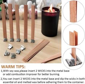 img 1 attached to 🕯️ 100 PCS Environmentally Friendly Wooden Candle Wicks with Smokeless Natural Cores, Candle Wicks & Candle Centering Tool for DIY Candle Making Crafts (5.1x0.5inch)