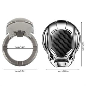 img 1 attached to 🔴 Infiniti Black Carbon Fiber Engine Start Stop Button Cover, Protective Push to Start Button Ignition Cover, Universal Zinc Alloy Iron Man Anti-Scratch 3D Decoration Stickers Ring.