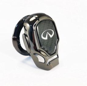 img 3 attached to 🔴 Infiniti Black Carbon Fiber Engine Start Stop Button Cover, Protective Push to Start Button Ignition Cover, Universal Zinc Alloy Iron Man Anti-Scratch 3D Decoration Stickers Ring.