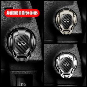 img 2 attached to 🔴 Infiniti Black Carbon Fiber Engine Start Stop Button Cover, Protective Push to Start Button Ignition Cover, Universal Zinc Alloy Iron Man Anti-Scratch 3D Decoration Stickers Ring.