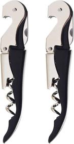 img 4 attached to 🍷 HYZ Heavy-Duty Chrome Waiter Corkscrew Wine Opener with Foil Cutter - Professional 2-Pack Wine Key for Bartenders and Waiters, Black Bottle Opener for Wine and Beer