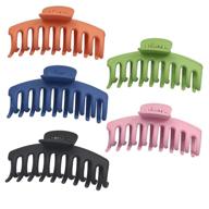 big hair claw clips: 5-piece set 💇 with 4-inch nonslip large claws for thick hair logo