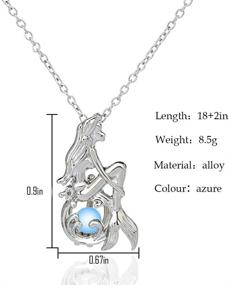 img 3 attached to 🧜 Mesmerizing BQfife Mermaid Luminous Pendant Necklace: Stunning Fluorescence Jewelry for Women & Teen Girls