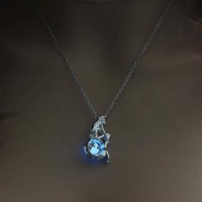 img 1 attached to 🧜 Mesmerizing BQfife Mermaid Luminous Pendant Necklace: Stunning Fluorescence Jewelry for Women & Teen Girls