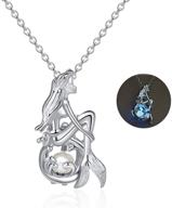 🧜 mesmerizing bqfife mermaid luminous pendant necklace: stunning fluorescence jewelry for women & teen girls logo