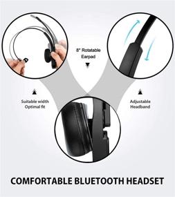 img 1 attached to 🎧 Грузовиков Bluetooth гарнитура 5.0: Шумоподавление On-Ear беспроводная гарнитура с микрофоном - Идеально подходит для мобильных телефонов, iPhone, онлайн-уроков, колл-центров - 22 часа автономной работы