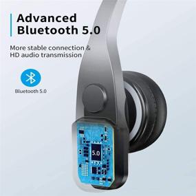 img 3 attached to 🎧 Грузовиков Bluetooth гарнитура 5.0: Шумоподавление On-Ear беспроводная гарнитура с микрофоном - Идеально подходит для мобильных телефонов, iPhone, онлайн-уроков, колл-центров - 22 часа автономной работы