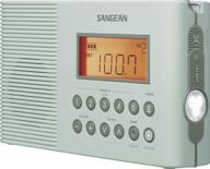 🚿 sangean h201: waterproof shower radio - portable am/fm/weather alert digital tuning in turquoise logo