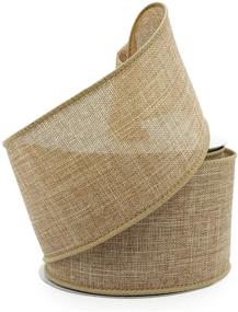 img 3 attached to 🎀 Natural Plain Faux Jute Burlap Wired Ribbon - 2.5 inch x 10 Yards for Gift Wrapping, Crafting, Decoration, and DIY Projects by CT CRAFT LLC