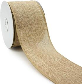 img 4 attached to 🎀 Natural Plain Faux Jute Burlap Wired Ribbon - 2.5 inch x 10 Yards for Gift Wrapping, Crafting, Decoration, and DIY Projects by CT CRAFT LLC