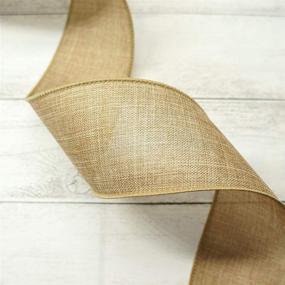 img 1 attached to 🎀 Natural Plain Faux Jute Burlap Wired Ribbon - 2.5 inch x 10 Yards for Gift Wrapping, Crafting, Decoration, and DIY Projects by CT CRAFT LLC