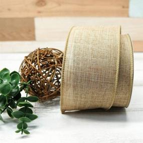 img 2 attached to 🎀 Natural Plain Faux Jute Burlap Wired Ribbon - 2.5 inch x 10 Yards for Gift Wrapping, Crafting, Decoration, and DIY Projects by CT CRAFT LLC