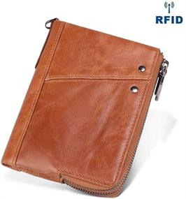 img 1 attached to Blocking Minimalist Vintage Cowhide Leather Men's Accessories for Wallets, Card Cases & Money Organizers