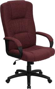 img 3 attached to High Back Burgundy Fabric Executive Swivel Office Chair: Comfort and Style in One!