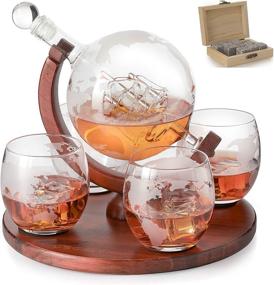 img 4 attached to 🌍 Exquisite Etched World Decanter Whiskey Globe: Enhance Your Spirits Experience