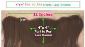 img 1 attached to Premium Joe Green 14 Inch 4x4 Lace Closure: 100% Virgin Brazilian Hair, Ear to Ear Natural Straight Style