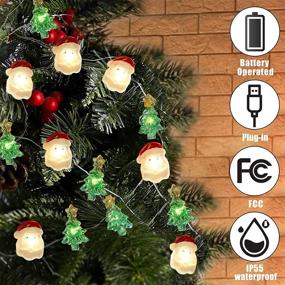 img 2 attached to 2 Pack Christmas String Lights: Battery Operated & USB Plug-in, 20FT 40 LED, with Remote, 8 Lighting Modes, Waterproof - Ideal for Christmas Party Home Decorations and Christmas Tree