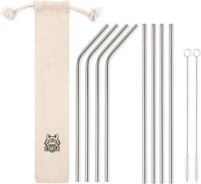 img 4 attached to Stainless Steel Metal Straws - 8-Pack with Case | Long Reusable Straws for 30 oz and 20 oz Tumblers, Dishwasher Safe | Includes 2 Cleaning Brushes