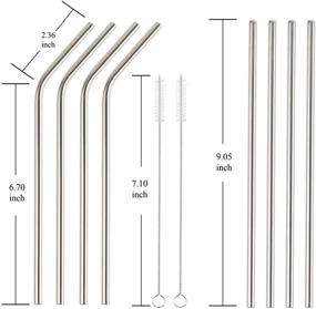 img 2 attached to Stainless Steel Metal Straws - 8-Pack with Case | Long Reusable Straws for 30 oz and 20 oz Tumblers, Dishwasher Safe | Includes 2 Cleaning Brushes