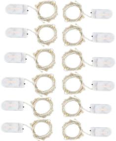 img 4 attached to 🌙 Dreamworth Pack of 12 LED Moon Lights | 20 Micro Starry LEDs on Silver Extra Thin Copper Wire | Includes 2 x CR2032 Batteries | 7 Ft (2m) | Perfect for DIY Wedding Centerpieces or Table Decorations in Warm White