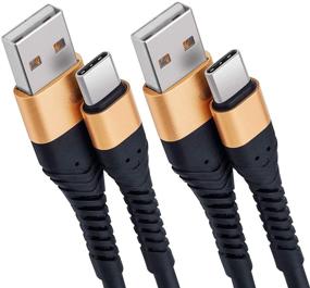 img 4 attached to ⚡ High-Speed Charging Cable Set: USB Type C Charger Cable Fast Charging 10ft, 2Pack - Samsung Galaxy S20/S10E/S9, LG V50/V40