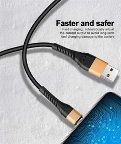 img 1 attached to ⚡ High-Speed Charging Cable Set: USB Type C Charger Cable Fast Charging 10ft, 2Pack - Samsung Galaxy S20/S10E/S9, LG V50/V40