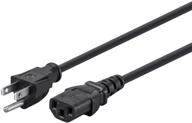 monoprice 15ft 14awg power cord cable with 3-conductor pc power connector socket, 15a - black logo
