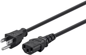 img 4 attached to Monoprice 15ft 14AWG Power Cord Cable with 3-Conductor PC Power Connector Socket, 15A - Black