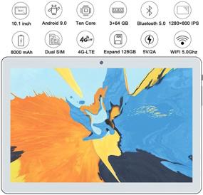 img 3 attached to 📱 Ultra-Fast 10-Inch Tablet: 2-in-1 Android 9.0, Ten-Core, 3GB RAM, 64GB Storage, 18MP Dual Camera, Wi-Fi, Bluetooth, GPS, 8000mAh Battery, with Keyboard, Mouse, Tablet Case, and More (Gray)